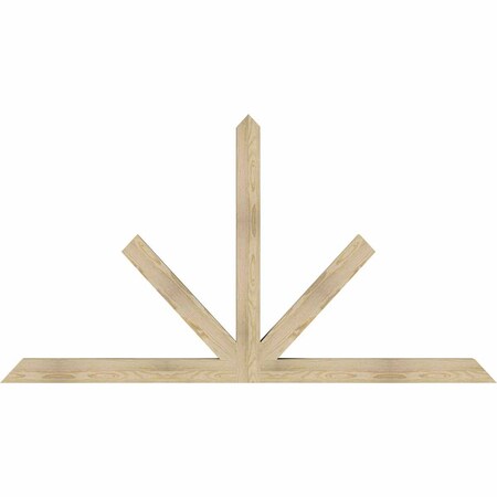Ekena Millwork Saratoga Rough Sawn Timber Gable Bracket, Douglas Fir, 84"W x 45"H x 4"D x 4"F, 13/12 Pitch GBW084X45X0404SAR00RDF